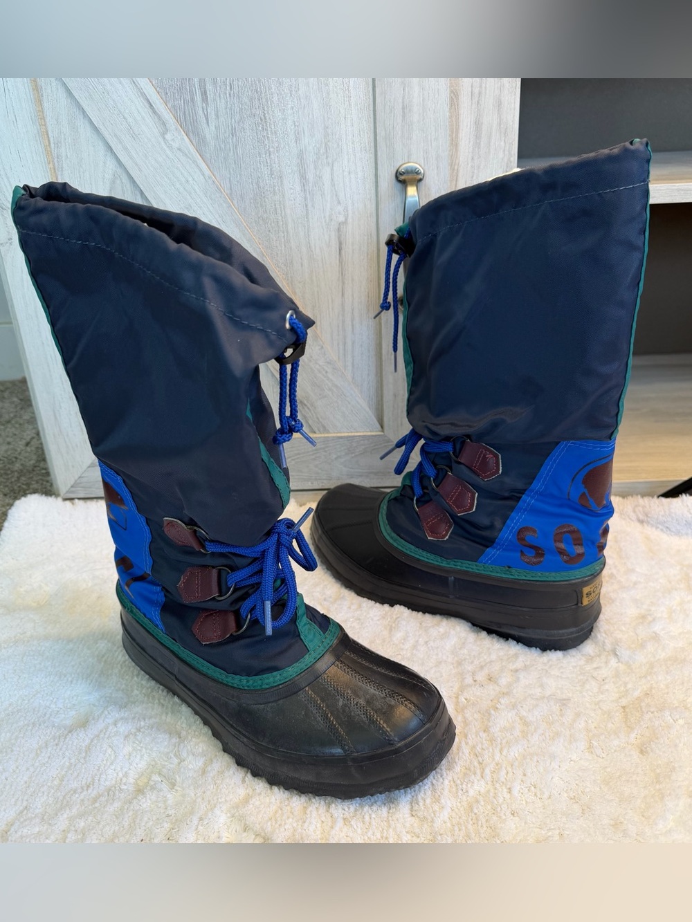 Sorel Kaufman Canada Tall Insulated Winter Snow Boots Teal Blue Women's Size 7